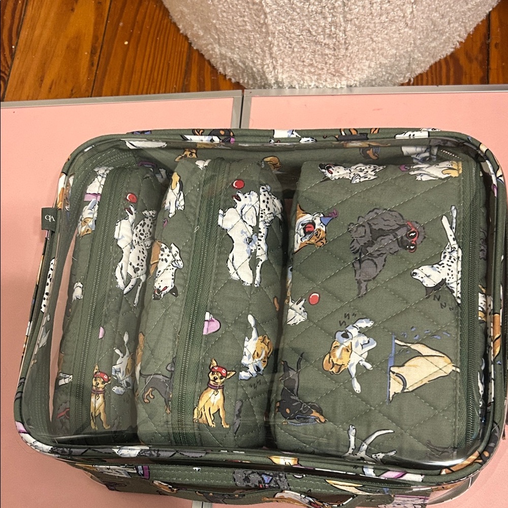 Vera Bradley Floral Cosmetic Set - Pink and Green